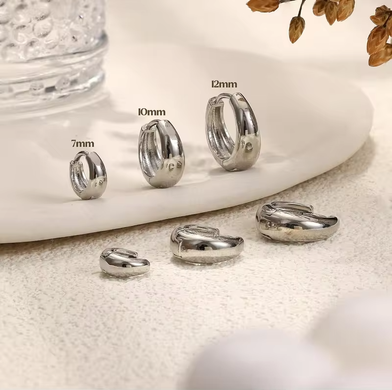 3Pairs Hoop Earrings Set for Women Gold Silver Plated Earring Hypoallergenic Small Huggie Hoops Lightweight Hoop Earrings Stack