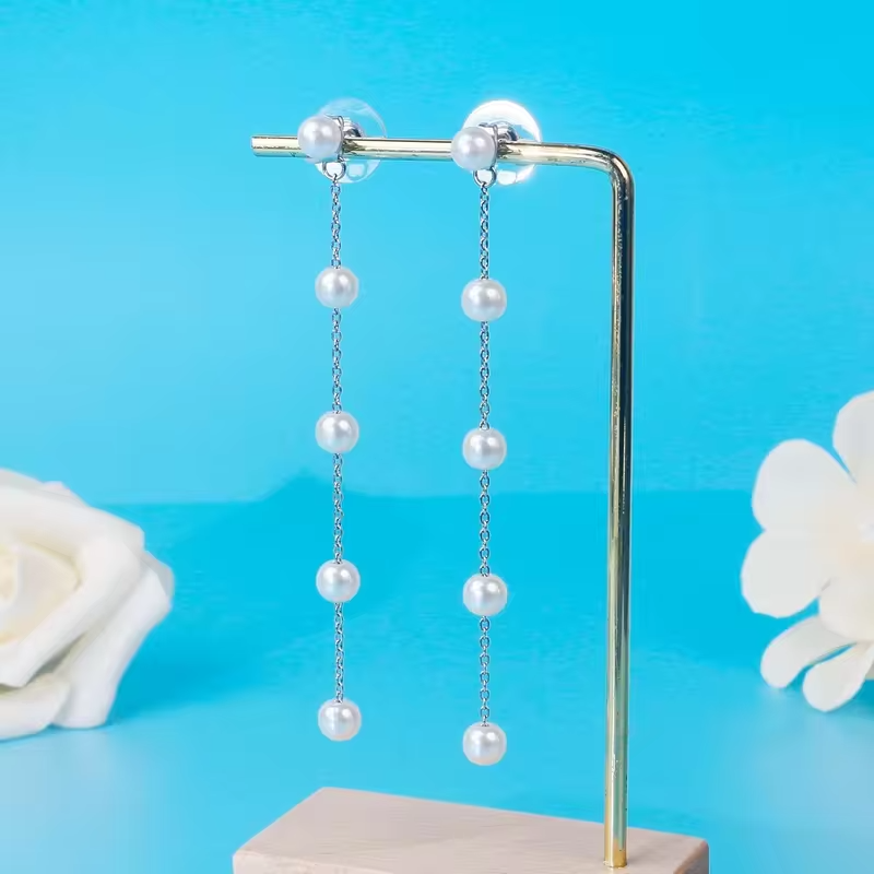 Pearl Earring for Women Gold Silver Plated Pearl Drop Earrings Summer Earrings White Pearl Dangle Earrings Jewelry Birthday Gift