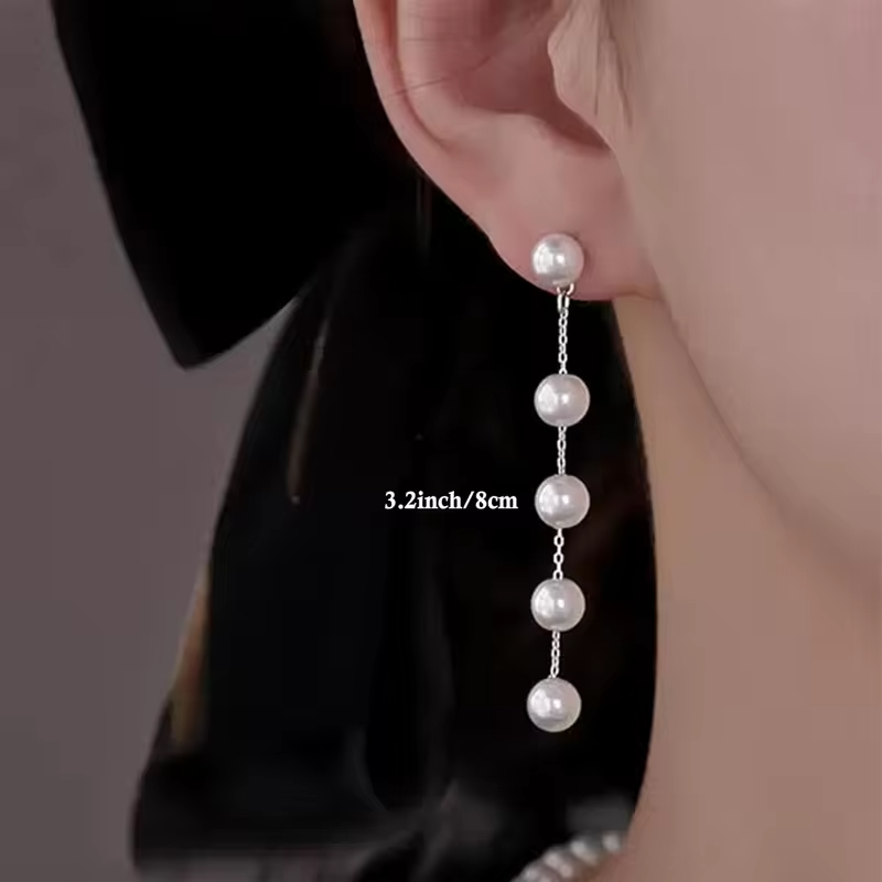 Pearl Earring for Women Gold Silver Plated Pearl Drop Earrings Summer Earrings White Pearl Dangle Earrings Jewelry Birthday Gift