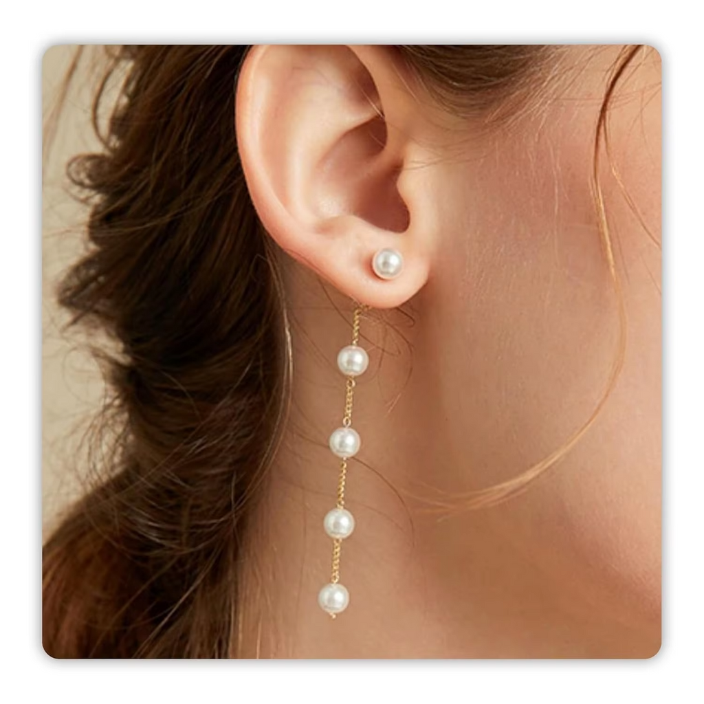 Pearl Earring for Women Gold Silver Plated Pearl Drop Earrings Summer Earrings White Pearl Dangle Earrings Jewelry Birthday Gift