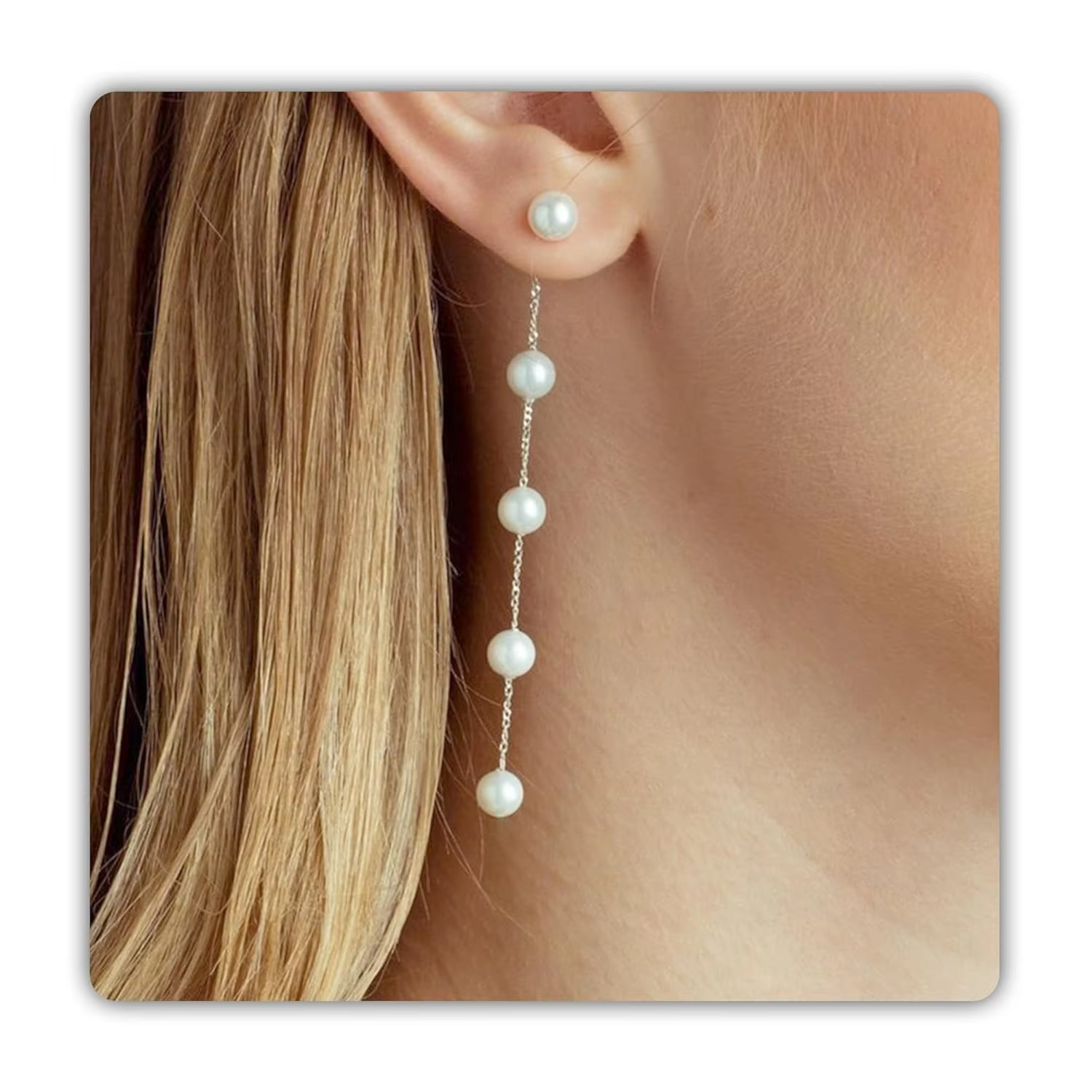 Pearl Earring for Women Gold Silver Plated Pearl Drop Earrings Summer Earrings White Pearl Dangle Earrings Jewelry Birthday Gift