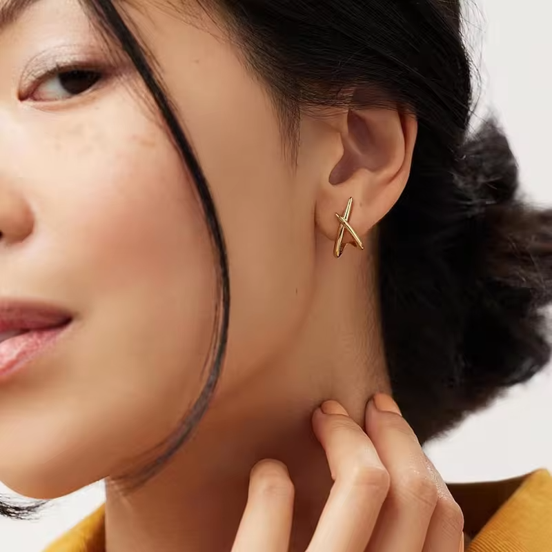 Gold Earrings for Women Trendy Gold Stud Earrings Dainty Earrings Simple Silver Earrings Hypoallergenic Earring for Women Gifts