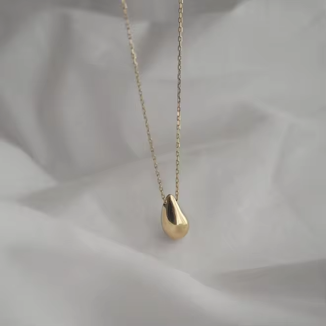 Gold/Silver Plated Pear Pendant Necklace for Women | Tear Pendant Necklaces Drop Pedant Necklace for Women Birthday Gift
