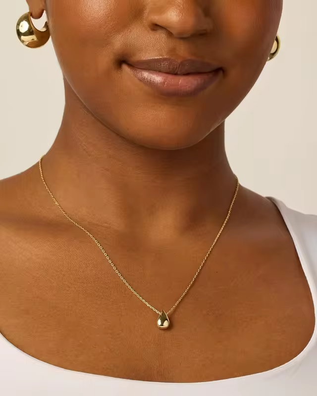 Gold/Silver Plated Pear Pendant Necklace for Women | Tear Pendant Necklaces Drop Pedant Necklace for Women Birthday Gift