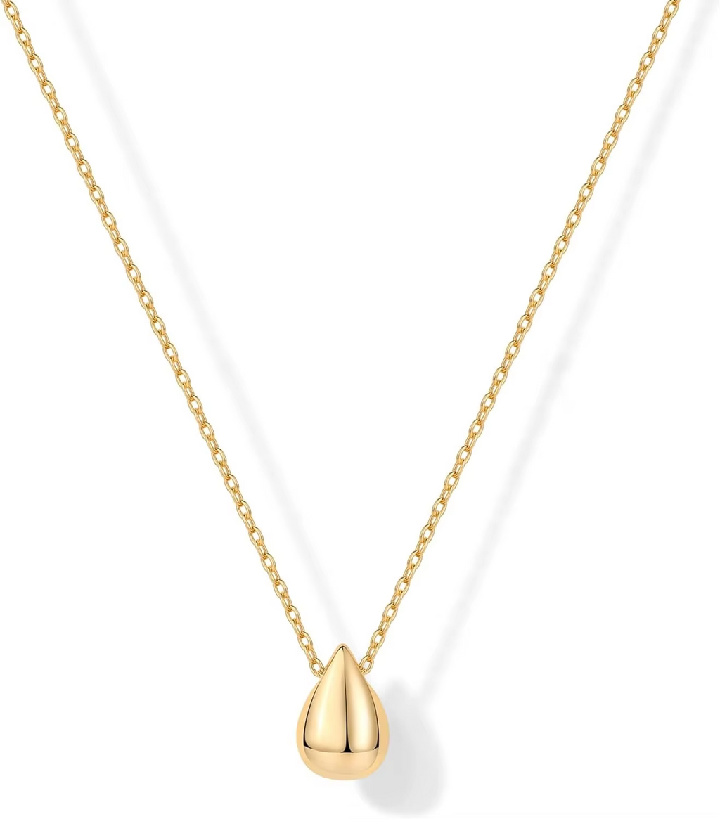 Gold/Silver Plated Pear Pendant Necklace for Women | Tear Pendant Necklaces Drop Pedant Necklace for Women Birthday Gift